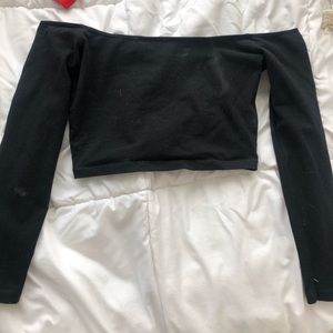 American Apparel Off the Shoulder Crop Top
